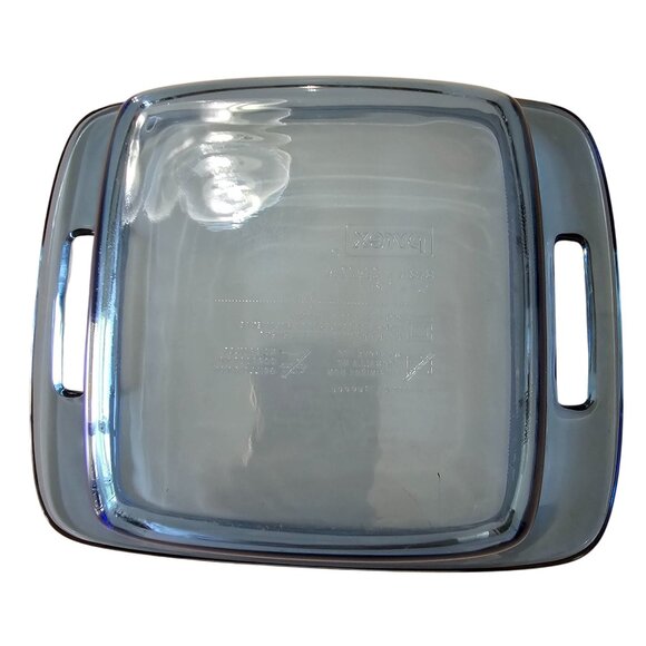 Pyrex Easy Grab Blue Glass Pan 8" square Atlantic blue large handle 2qt colorful - Picture 5 of 9